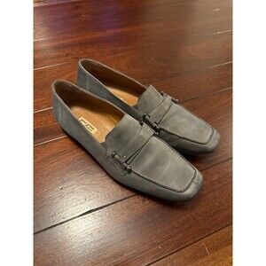Paul Green Nubuck Bit Loafers – Gray Leather Slip-On Shoes size 7.5